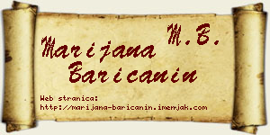 Marijana Baričanin vizit kartica